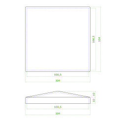 Ukončenie strieška jokla 100 x 100 mm, brúsená AISI 304 Ukončenie strieška jokla 100 x 100 mm, brúsená AISI 304